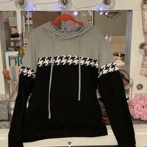 Stylish Gray and Black Women's Hoodie